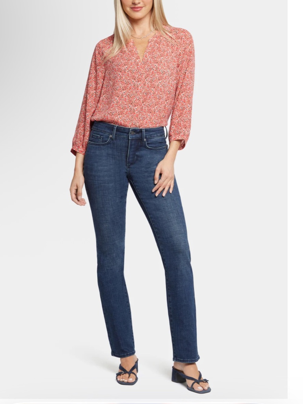 NYDJ Women's Straight Leg Jeans in Dark Blue Wash size 2